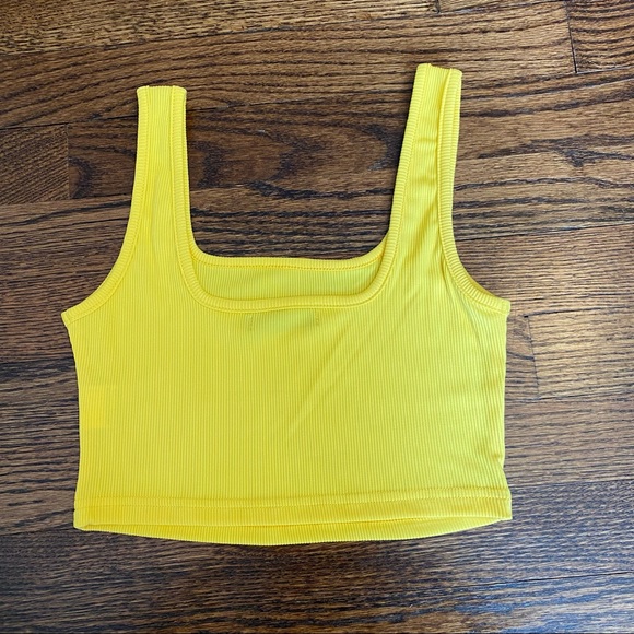 Shein Yellow Ribbed Tank Top - Picture 3 of 4